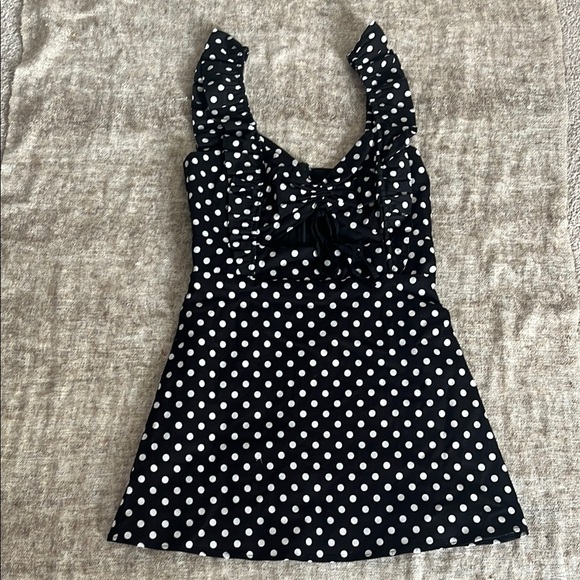 Majorelle Black and White Polka Dot Dress - Picture 4 of 16